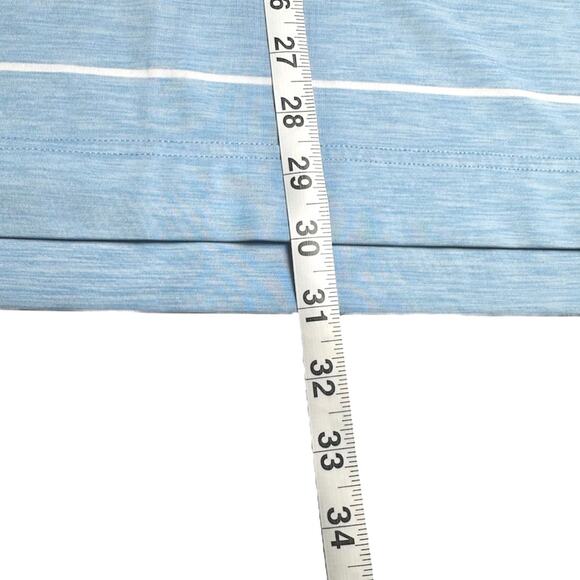 FootJoy | Men | Stripe Heather Blue Performance Golf Polo Shirt | Size Medium - Picture 4 of 7